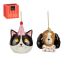 Mica Decorations Hond en Kat - Kerstornament - Wit