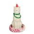 Mica Decorations Witte Kat - Kerstdecoratie - Grijs