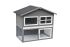 Konijnenhok Dallas - 130x86x112,5 cm - White wash/Grijs
