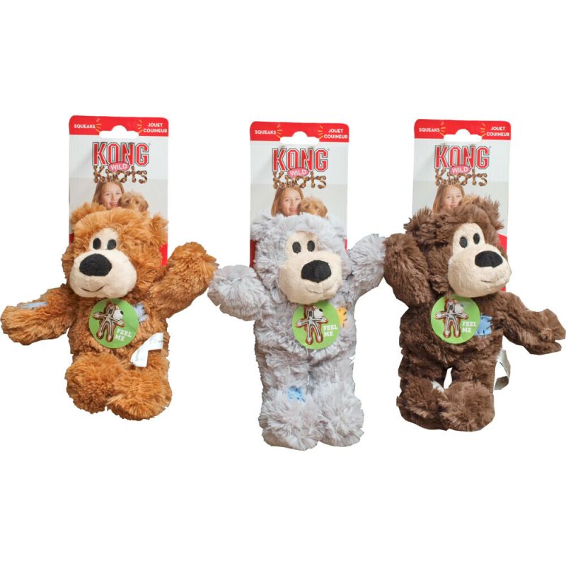 Kong Wildknots Beer Pluche Knuffel - Hondenspeeltje - Bruin - S/M