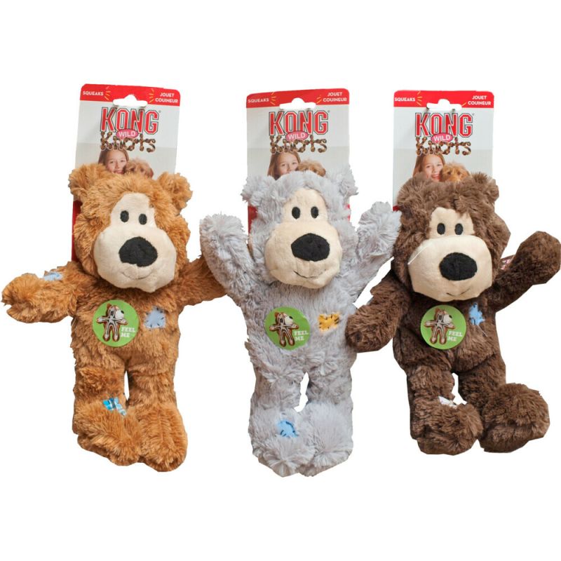 Kong Wildknots Beer Pluche Knuffel - Hondenspeeltje - Assorti - M/L - 1 stuk