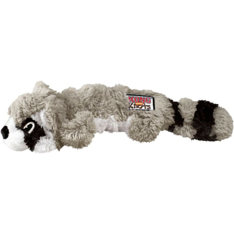 Kong Scrunch Knots Wasbeer - Hondenspeeltje - Grijs - S/M - 27 cm