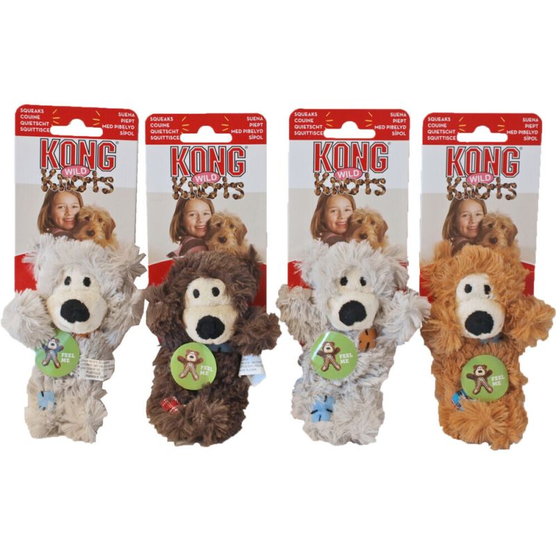 Kong Wildknots Beer Pluche Knuffel - Hondenspeeltje - Assorti - XS - 1 stuk