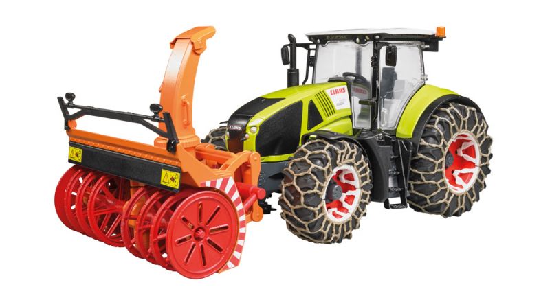 Bruder Claas Axion 950 met sneeuwkettingen en sneeuwblazer 1:16 - Landbouw