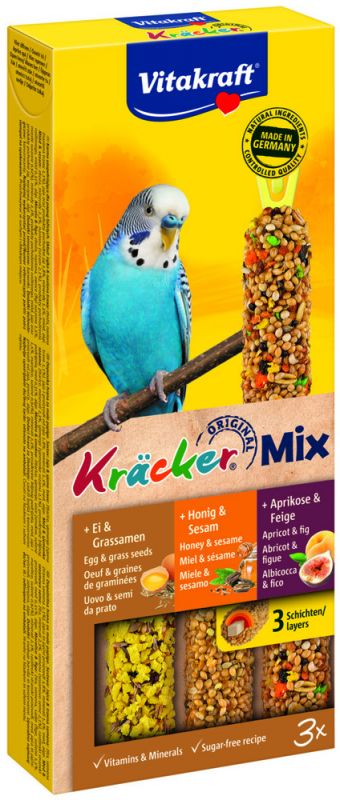 Vitakraft Combikracker 3 in 1 Parkiet - vogelsnacks - Snacks - 60 gram