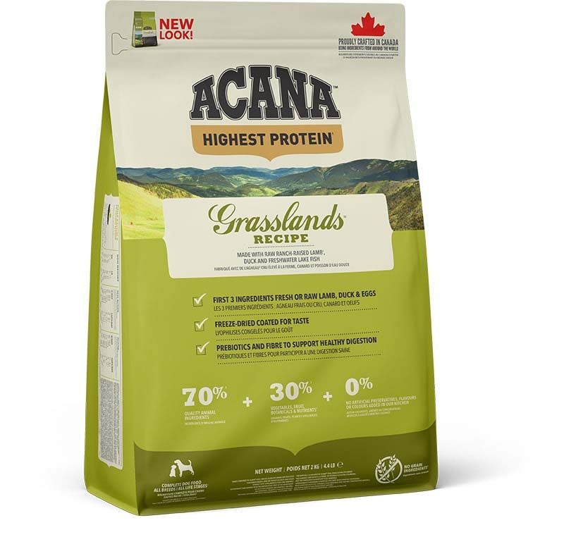 Acana Regionals Grasslands Dog Highest proteïn - Hondenvoer - Lam - Eend - 2 kg