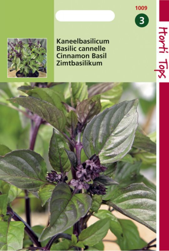 Hortitops Basilicum Ocimum basilicum purpurascens Kaneelsmaak - Kruidenzaden - 1,5 gram