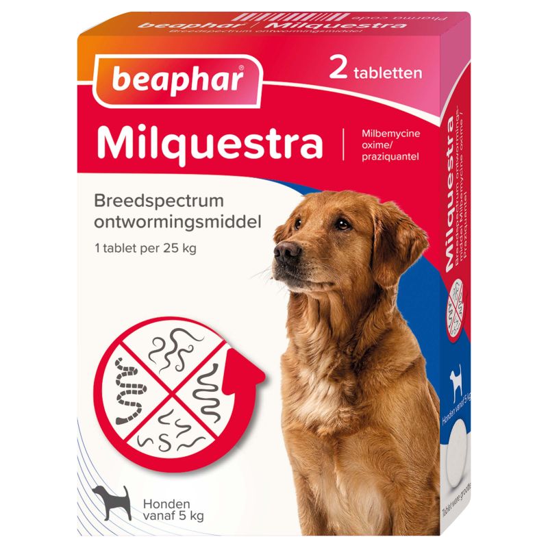 Beaphar Milquestra Hond 5-10kg - Wormenmiddel - 2 stuks