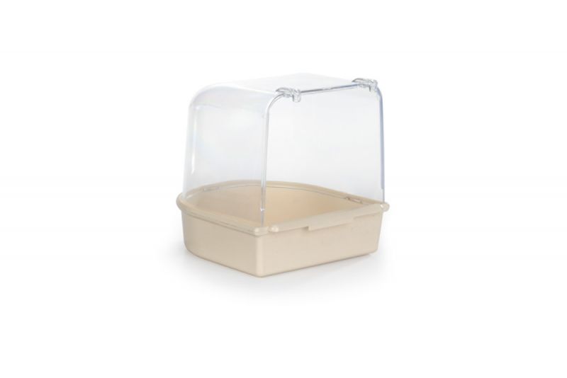 Beeztees Badhuisje Plastic - vogel verzorgen - 13x13x13cm - Beige