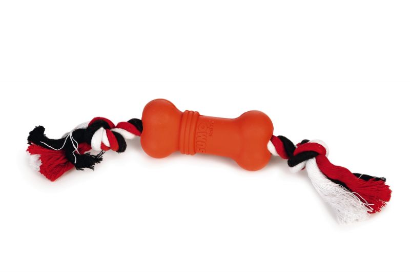 Beeztees Sumo Mini Fit Bone - Apporteerspeelgoed - Rood - 4,5x4,5x11 cm - 1 stuk