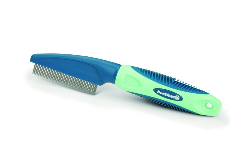 Beeztees Kam Roterend Middel - Kammen - 30,5x9,5x3 - Blauw Mint - 74 gram