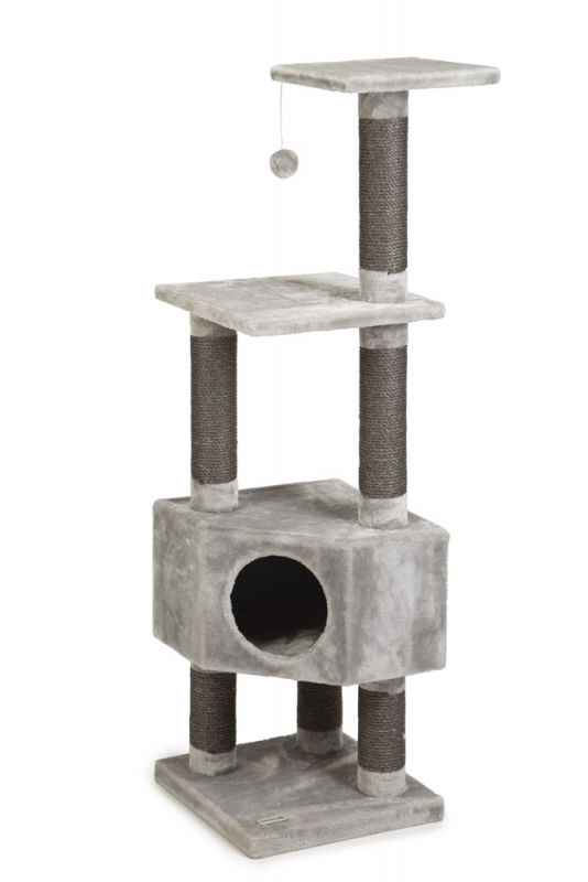 Beeztees Krabpaal - Stof - Grijs - 40x40x135 cm