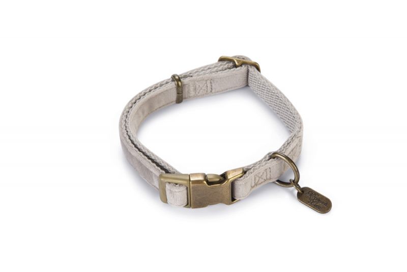 DbL Velura - Halsband - Grijs - Medium - 26-40 CM X 15 MM - 26 - 40 cm