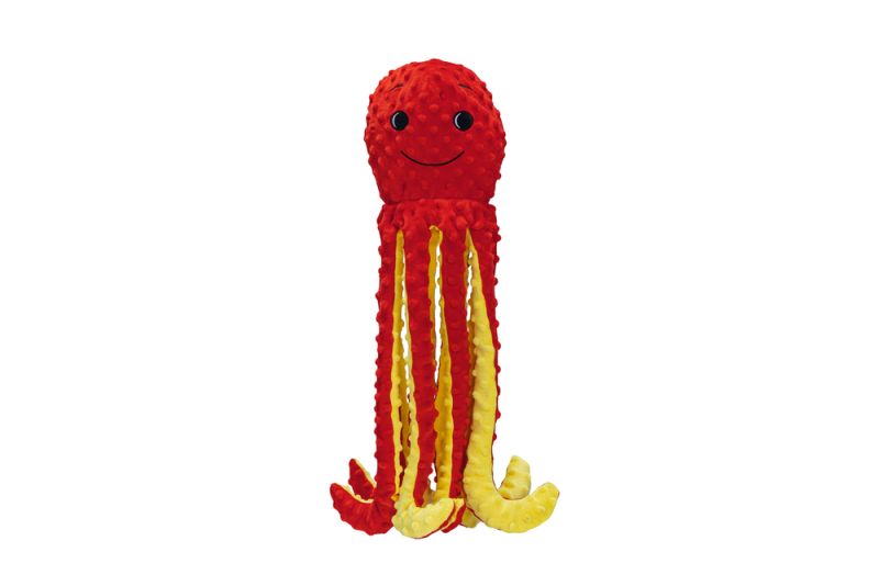 Beeztees Knuffels Octopus Amy - Knuffels - Rood - 56X16X14,5