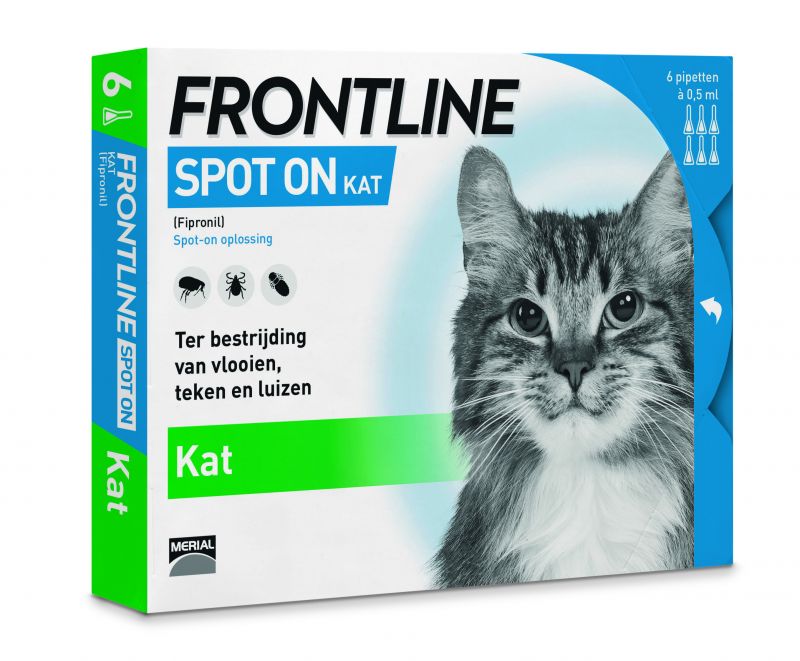 Frontline Spot On Kat - Vlooien- en tekenmiddel - 6 X 0,5 ml