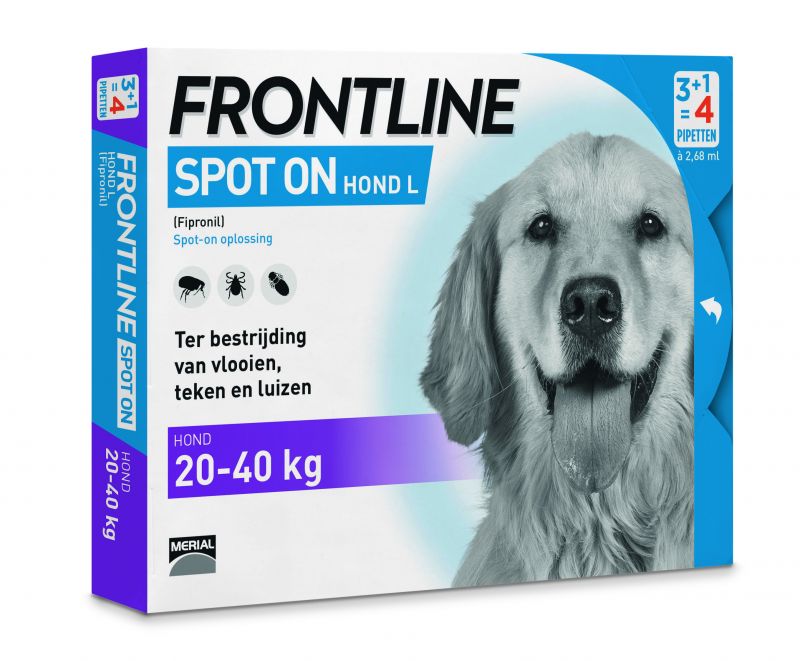 Frontline Spot On Hond (20 - 40 kg) - Vlooien- en tekenmiddel - 4 X 2,68 ml