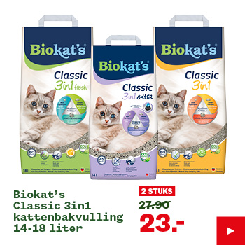 Biokat's	Classic 3in1 kattenbakvulling 14-18 liter
