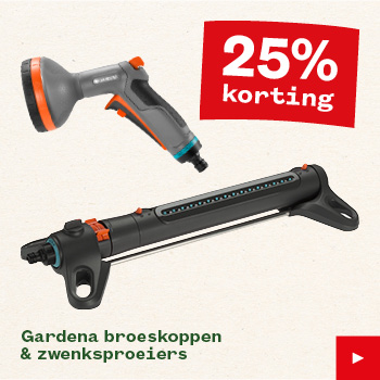Gardena broeskoppen & zwenksproeiers	25% korting